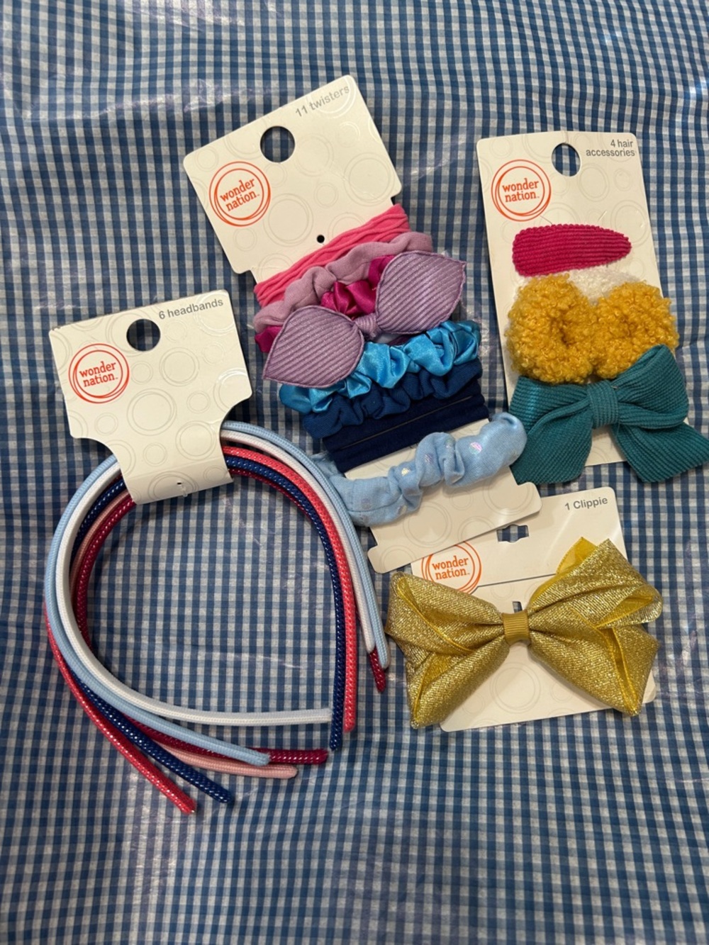 Wonder nation Girls Hair Accessory Set - Pink Purple Blue Teal Yellow Gold
